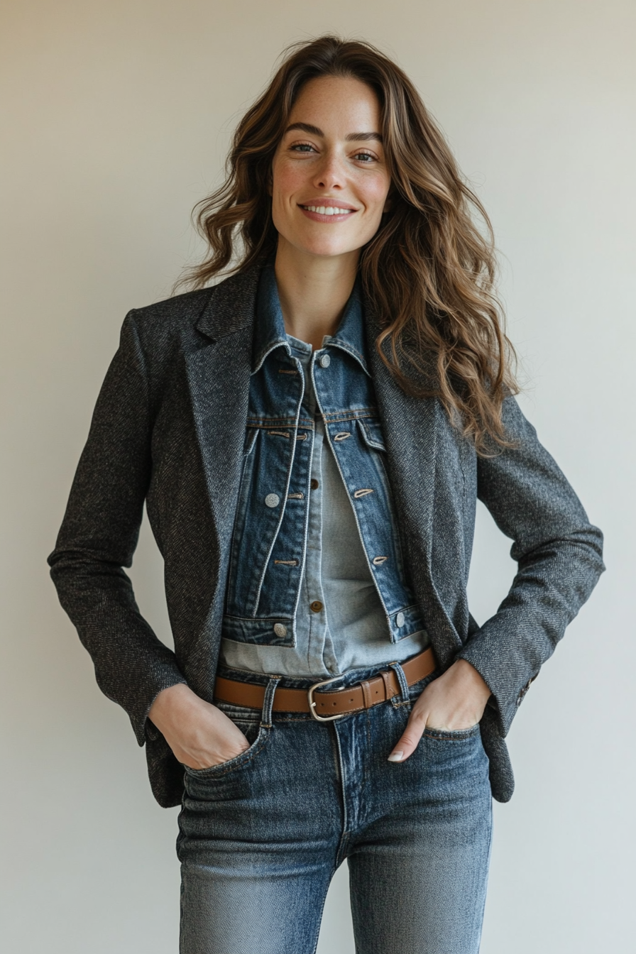 7. Denim & Blazer Duo (London Outfit Ideas) - London Outfit Ideas